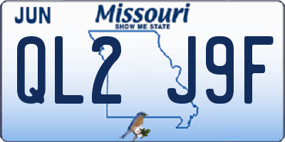 MO license plate QL2J9F