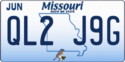MO license plate QL2J9G