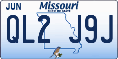 MO license plate QL2J9J