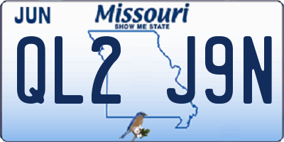 MO license plate QL2J9N