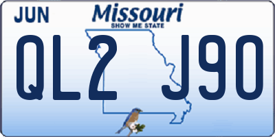 MO license plate QL2J9O