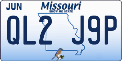 MO license plate QL2J9P