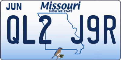 MO license plate QL2J9R