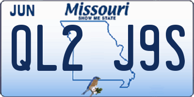 MO license plate QL2J9S