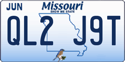 MO license plate QL2J9T