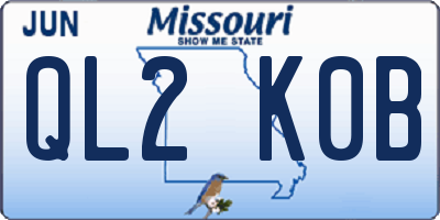 MO license plate QL2K0B