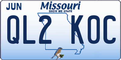 MO license plate QL2K0C