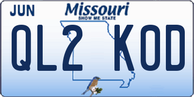 MO license plate QL2K0D
