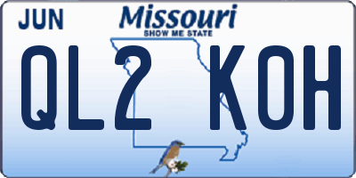 MO license plate QL2K0H