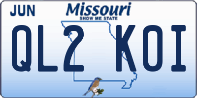 MO license plate QL2K0I