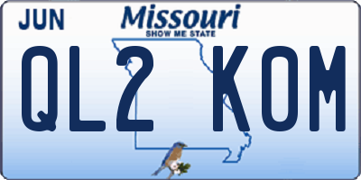 MO license plate QL2K0M