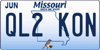 MO license plate QL2K0N