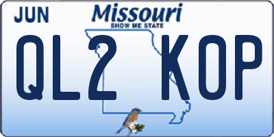 MO license plate QL2K0P