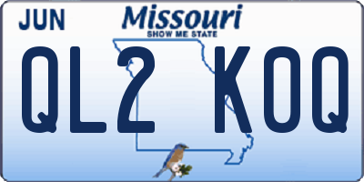 MO license plate QL2K0Q