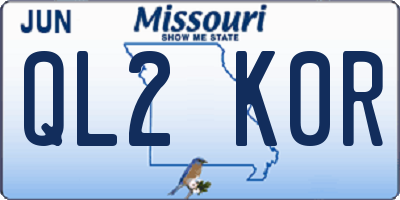 MO license plate QL2K0R