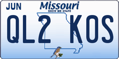 MO license plate QL2K0S