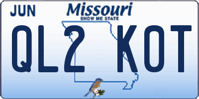 MO license plate QL2K0T