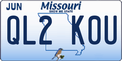MO license plate QL2K0U