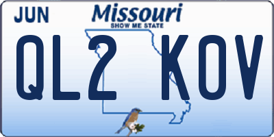 MO license plate QL2K0V