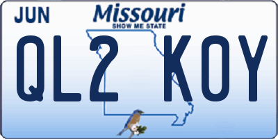 MO license plate QL2K0Y
