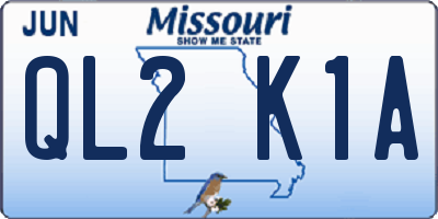 MO license plate QL2K1A