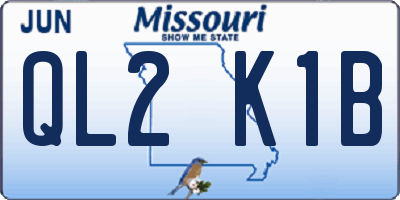 MO license plate QL2K1B