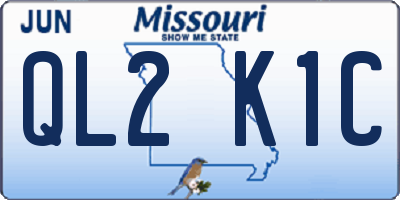 MO license plate QL2K1C