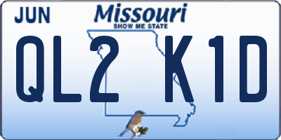 MO license plate QL2K1D
