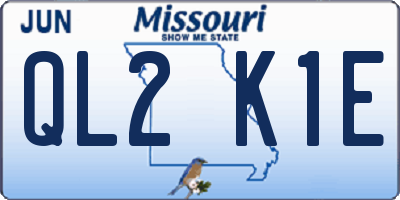 MO license plate QL2K1E