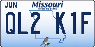MO license plate QL2K1F