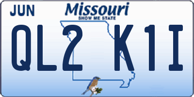 MO license plate QL2K1I