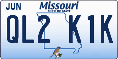 MO license plate QL2K1K