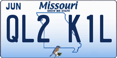 MO license plate QL2K1L