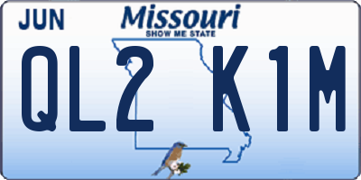 MO license plate QL2K1M