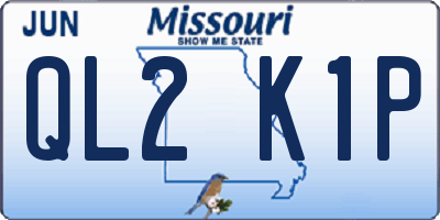 MO license plate QL2K1P