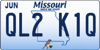 MO license plate QL2K1Q
