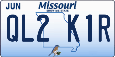 MO license plate QL2K1R