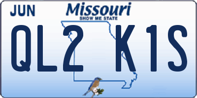 MO license plate QL2K1S