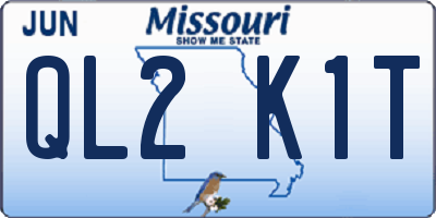 MO license plate QL2K1T