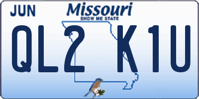 MO license plate QL2K1U