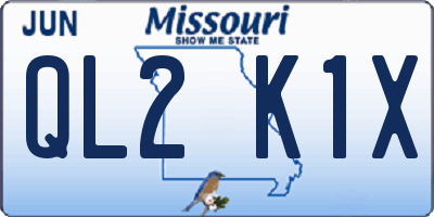 MO license plate QL2K1X
