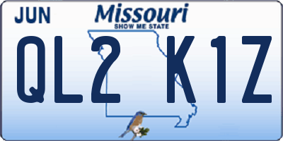 MO license plate QL2K1Z
