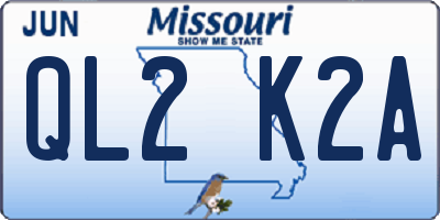 MO license plate QL2K2A