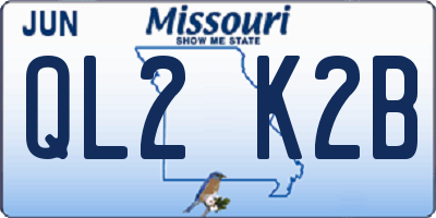 MO license plate QL2K2B
