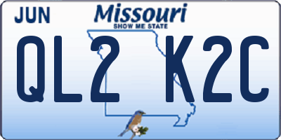 MO license plate QL2K2C