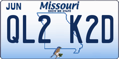MO license plate QL2K2D