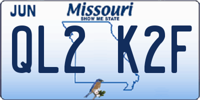 MO license plate QL2K2F
