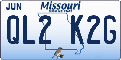 MO license plate QL2K2G