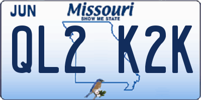 MO license plate QL2K2K