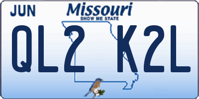 MO license plate QL2K2L
